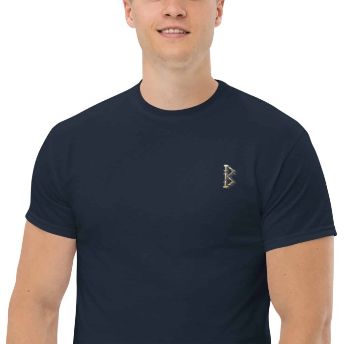 X Fashion Classic T-Shirt Herren Navy – Detailansicht Aufdruck vorne