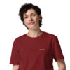 X Fashion Unisex T-Shirt Bio Burgundy Design Detail