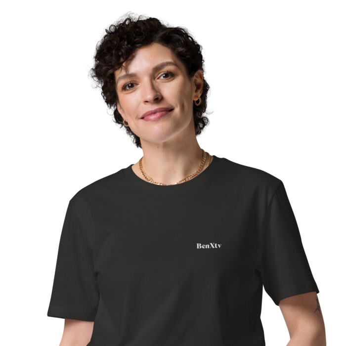 X Fashion Unisex T-Shirt Bio Dunkles Heather Grau Detail