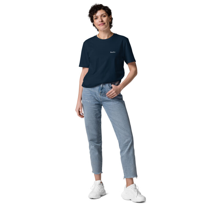 X Fashion Unisex T-Shirt Bio French Navy Front