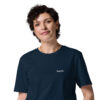 X Fashion Unisex T-Shirt Bio French Navy Design Detail