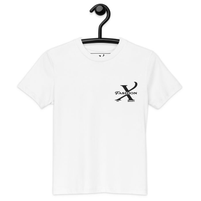 Premium Bio T-Shirt Kids Weiß Schwarze Stickerei X Fashion Kinder