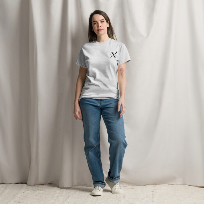 Classic T-Shirt Damen Asche X Fashion Schwarzes Logo