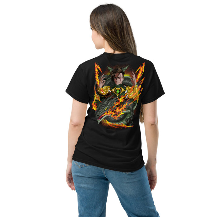 Drakana Lady T-Shirt Damen Schwarz Drachen-Design Direktdruck X Fashion