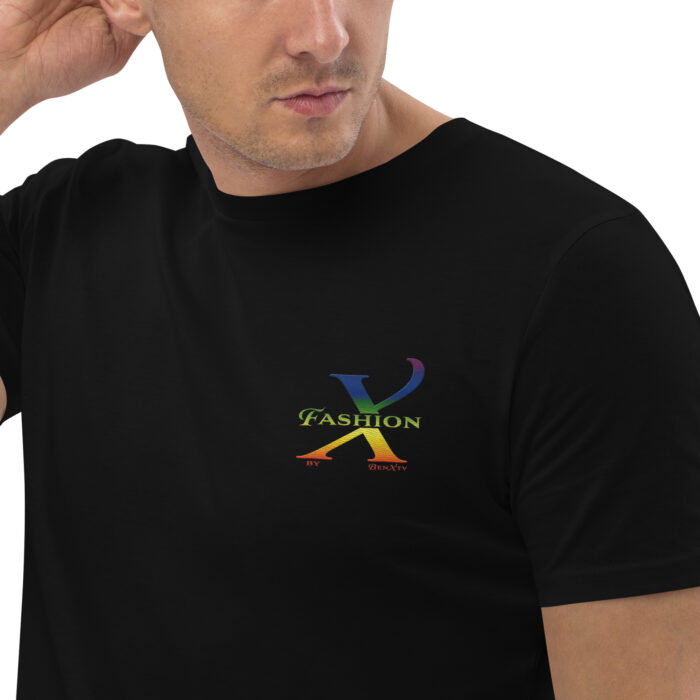 Pride Rainbow T-Shirt Herren – DTG-Aufdruck Detailansicht Regenbogen | X Fashion