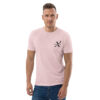 Premium Bio T-Shirt Herren Cotton Pink Schwarze Stickerei X Fashion