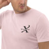 Premium Bio T-Shirt Herren Cotton Pink Stickerei Detail X Fashion