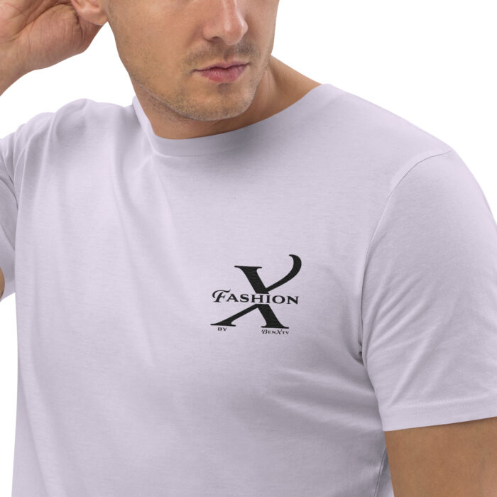 Premium Bio T-Shirt Herren Lavendel Stickerei Detail X Fashion