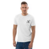 Premium Bio T-Shirt Herren Weiß Schwarze Stickerei X Fashion