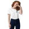 Premium Bio T-Shirt Damen Weiß Stickerei X Fashion