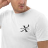 Premium Bio T-Shirt Herren Weiß Stickerei Detail X Fashion